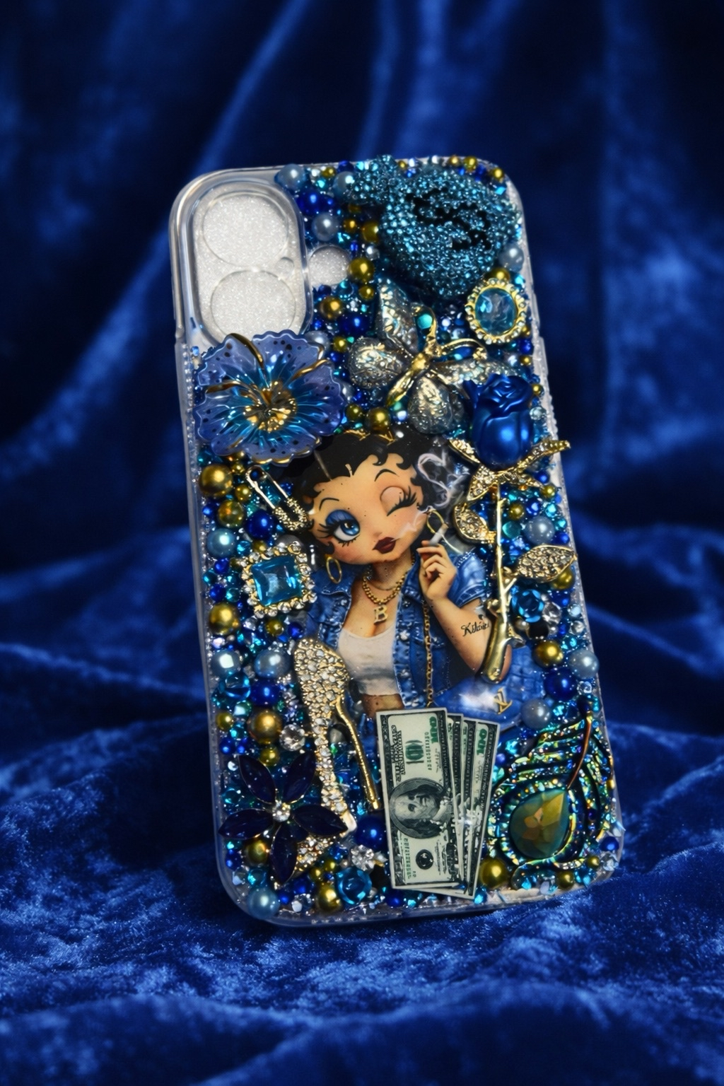 Coque résine full perle à perle photo incluse