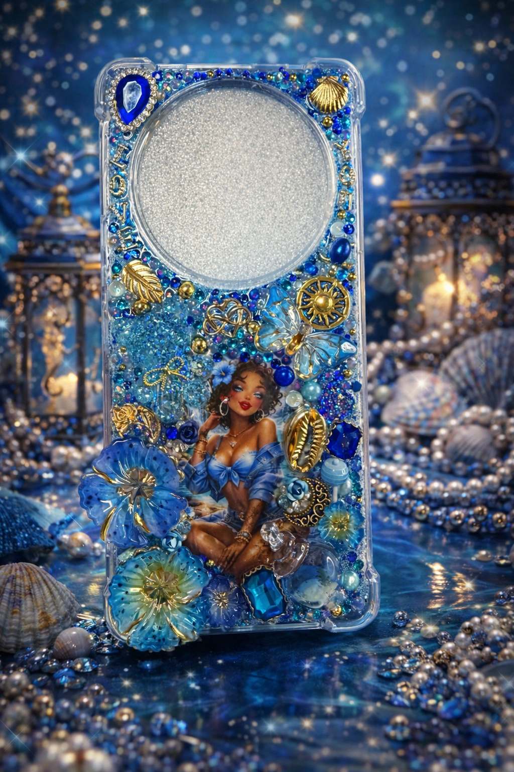 Coque résine full perle à perle photo incluse