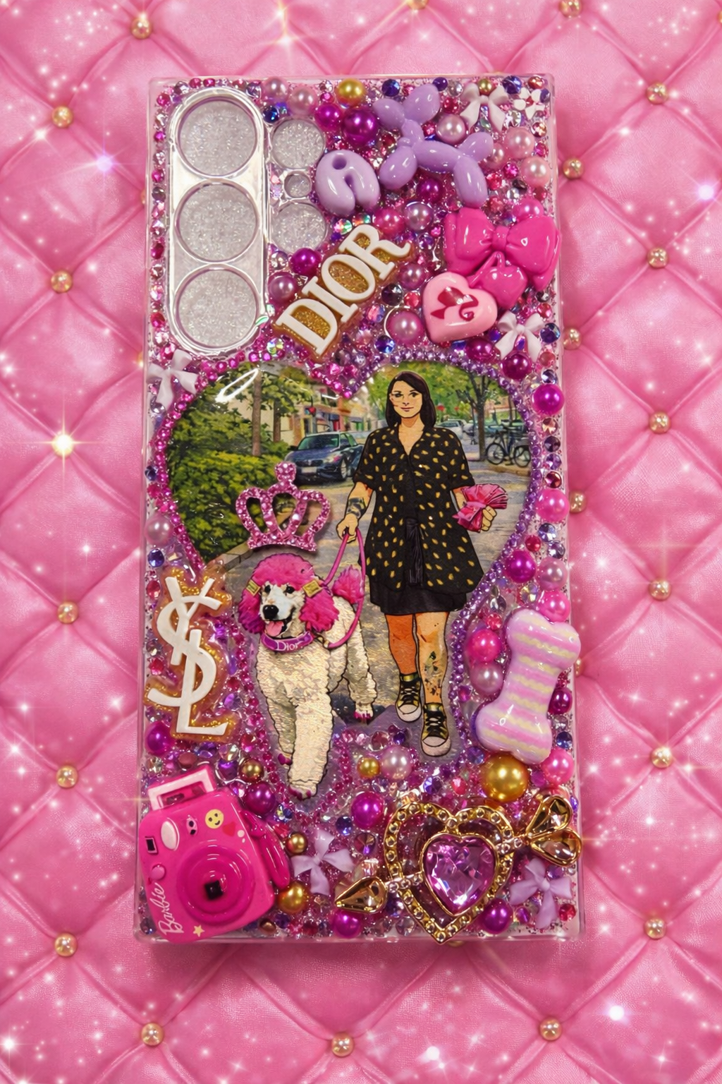 Coque résine full perle à perle photo incluse