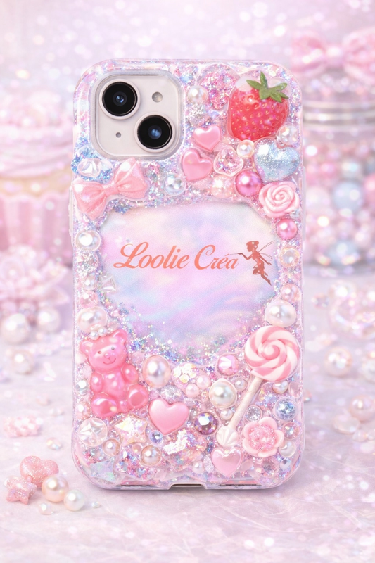 Coque résine full perle à perle photo incluse